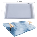 Rectangular resin tray mold with gold handles and translucent silicone base 29.3x19.2cm - No.2 Rectangular Tray Mold