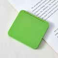 Minimalist green square folding pocket mirror with matte finish in closed state - Grass Green