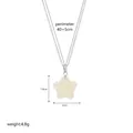 Detail view of pentagram stone pendant necklace with silver chain and dimensions - Star Necklace (A2-05)