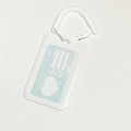 Vertical white glitter cloud ID card holder with spiral coil lanyard for students - White Vertical Case + Solid White Coil