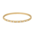 Minimalist 18k gold plated bangle featuring seven sparkling micro-set cubic zirconia stones - 5#-Polished Hinge with 7 Zirconia Stones