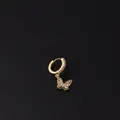 Golden butterfly drop earring with micro-set zircon crystals on a classic clasp - Hollow Zirconia Butterfly Style (9#)
