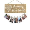 Grandpa's Brag Board Holzanzeige für Fotos mit Herz-Fadenkunst und hängenden Familienbildern - Grandpa's Brag Board Stil (DZH3515) / 1 Stück/Packung (Verpackt)