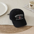 Detailed close-up of retro embroidered letter B on a washed cotton boy baseball cap - 52-54cm (3-8 Years) / Black