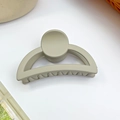 Beige acrylic shark hair claw clip for women in a minimalist semi-circle matte finish - 10# Grey Glitter