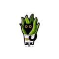 Zwarte Kat en Sansevieria Witte Potplant (CZ0293-2)