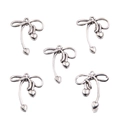 Detailed view of silver cherry bow pendants for DIY jewelry crafting on white background - No. 6 Bowknot-Silver-20*25mm