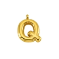 Detailed close-up of 14K gold plated bubble letter Q pendant with polished finish - Letter Q (BP45919DW0)