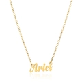 Detailed view of 18K gold plated stainless steel Aries constellation zodiac pendant necklace - Aries / Gold
