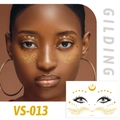 Metallic gold freckle facial tattoo stickers with star and moon patterns for parties - VS013 (Gold Minimalist Star Moon)