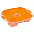 Stampo in silicone rosa e arancione per pappe neonati con orsetti e coperchio forato - Torta di riso casa / Rosa