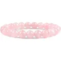 Handmade stretch bracelet with round natural pink rose quartz gemstone beads - Rose Quartz Bracelet 8mm