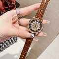 Rose Gold Coffee Leather Strap