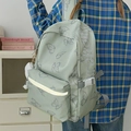 Hellgrüner Rucksack mit Schmetterlingsdruck, Glitzerdetails und weißem Maskottchen - Grün Ohne Anhänger