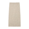 Elegant A-line oatmeal knit midi skirt in warm wool blend with textured finish - S / Khaki
