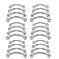 Set of 24 stainless steel curved barbell eyebrow rings with round ball ends in silver - Silver Curved Barbell Piercing Set (36049)