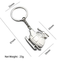 Silver zinc alloy helicopter keychain with polished finish and detailed propellers - X-127 Helicopter