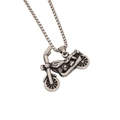 Collier avec pendentif moto argenté de style punk pour homme en acier inoxydable - Style de Moto (15#)