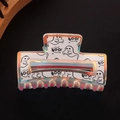 Halloween ghost hair claw clip with BOO print and iridescent laser finish edges - Iridescent White Boo Ghost Decoration