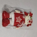 Ausziehbare Weihnachts-Rentierpuppe mit rotem Strickpullover und Sternmuster-Dekor - [Teleskop-Standpuppe] Rentier