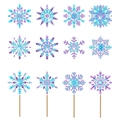 12er-Set Weihnachts-Schneeflocken DIY-Diamant-Stecker in Violett- und Blautönen - ZSB-7 (Traumhafte blau-violette Schneeflocke)