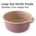 Double-layer kitchen drain basket in large Nordic purple, size 21cm by 9cm - Medium / Nordic Purple