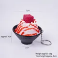 7cm artificial fruit shaved ice bowl keychain with dragon fruit topping and red syrup - Keychain / Diameter 7cm / Red Pitaya