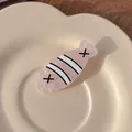 Pink Y2K resin fish hair clip with marble texture and black stripe detail, 5cm size - 3# Small Fish Hair Clip