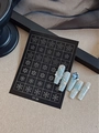 Ice blue Halloween snowflake nail stickers with long trapezoidal press-on nails YT 25 - Snowflake Style (YT25)