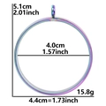 Rainbow stainless steel round glass locket pendant with size and weight dimensions - Inner Diameter 40mm - Cavity Thickness 3.5mm / Colorful