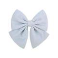 Detail shot showing the light blue fabric texture and layers of the bow hair clip - Light Blue (13)