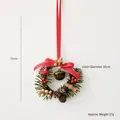 Christmas mini wreath 25cm with pine cones red berries gold bells and ribbon bow - 10CM Bell Wreath D (Ringing)