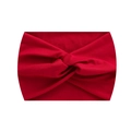 Elastic wide red knotted headband for yoga and fitness with anti-slip sweat absorption - Dark Red