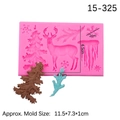 Molde de silicona rosa con alces y copos de nieve para decoraciones navideñas - 5# Rosa Reno Árbol de Navidad