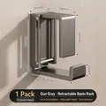 Gunmetal grey retractable washbasin hook in thickened metal for drill-free wall mounting - 【Gun Grey】1 Pack