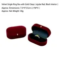 Velvet single ring box in burgundy red with gold buckle for jewelry packaging - Single Ring Box / 7.5*4*3.5cm / Burgundy (Black Lining)