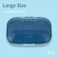 Blue six-compartment pill box large capacity medicine organizer with secure latch - Large 6-Grid Blue