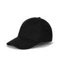 Classic black six-panel cotton baseball cap for kids featuring a curved brim and breathable holes - One Size / Black