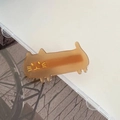 Pinza para el pelo de acetato ámbar con silueta de gatito lindo para niñas - Pinza de Gato Marrón Claro
