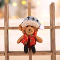 Orsetto di Natale con sciarpa scozzese e cappello grigio per decorazione albero - Orso Cachi in Sacco
