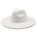 Close-up of white wide brim fedora hat showing textured suede fabric and fine stitching - M (56-59cm) / Off-white Suede