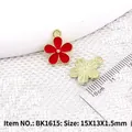 Red flower pendant alloy accessory with gold plating for DIY jewelry making 15x13mm - Red Flower (BK1615#)