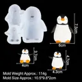 Siliconen pinguïnfamilie vormen inclusief grote en kleine pinguïns voor taartdecoratie - 3#B586 Pinguïn Set / Transparant