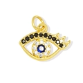 18K gold plated evil eye pendant with blue and black cubic zirconia stones for jewelry - Eye Style 5