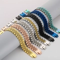 Dettaglio dei cinturini per orologi in acciaio al titanio da 10mm in vari colori - Maglia Jubilee a 5 sfere (15mm22cm) / Color Acciaio