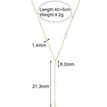 Delicata collana a Y con perle d'acqua dolce in acciaio inox placcato oro 18k, gioiello. - Collana a Y con 6 Perle - Oro