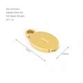 Oval 18K gold PVD plated stainless steel letter I pendant charm for DIY jewelry - Letter I(ZA2254G-I) / Pendant Only / Gold