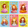 DIY Princess face-changing sticker set with 6 colorful cards for kids educational fun - Smiling Princess Style (T01041628)