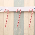 Three-piece red and white striped Christmas candy cane ornaments for holiday tree decoration - Christmas Red White Cane (6 Pack)