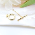 18k vergoldeter Kupfer-OT-Verschluss mit 4-Strang-Stab für DIY-Schmuckherstellung - 12mm*19mm / Gold
